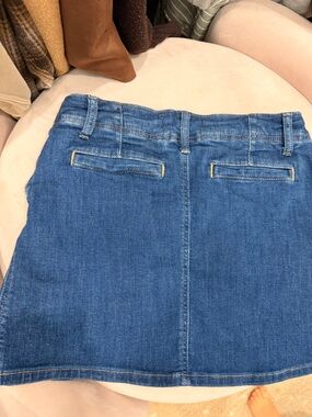 We The Free Blue Denim Mini Skirt